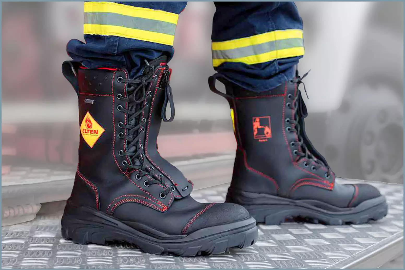 Arbeitssicherheitsschuh mit individueller Fußbettung, feuerresistent, für Rettungsdienste, Feuerwehr etc., F2A