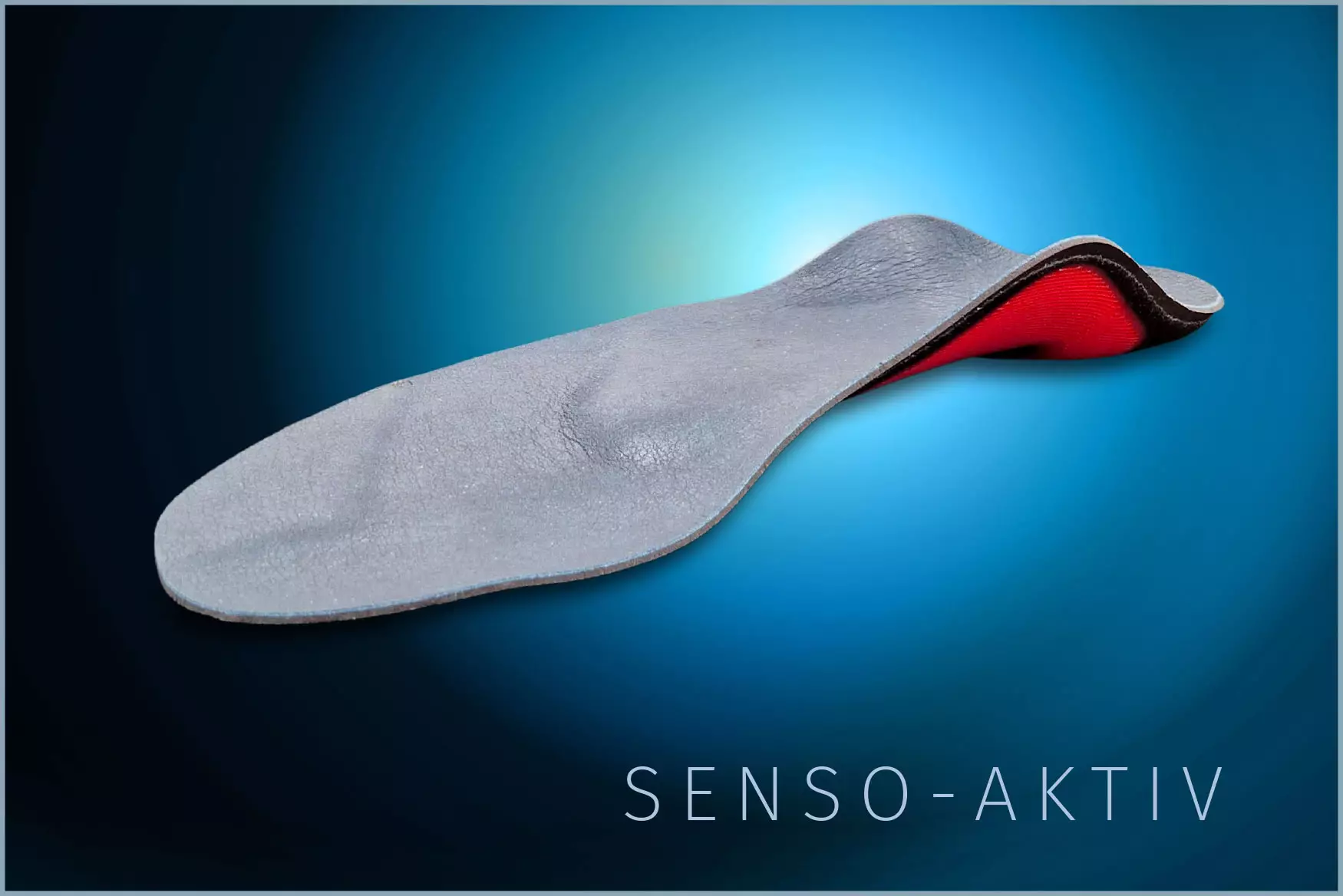 orthopädische, maßgefertigte Schuheinlage zur sensomotorischen Stimulation des Fußes