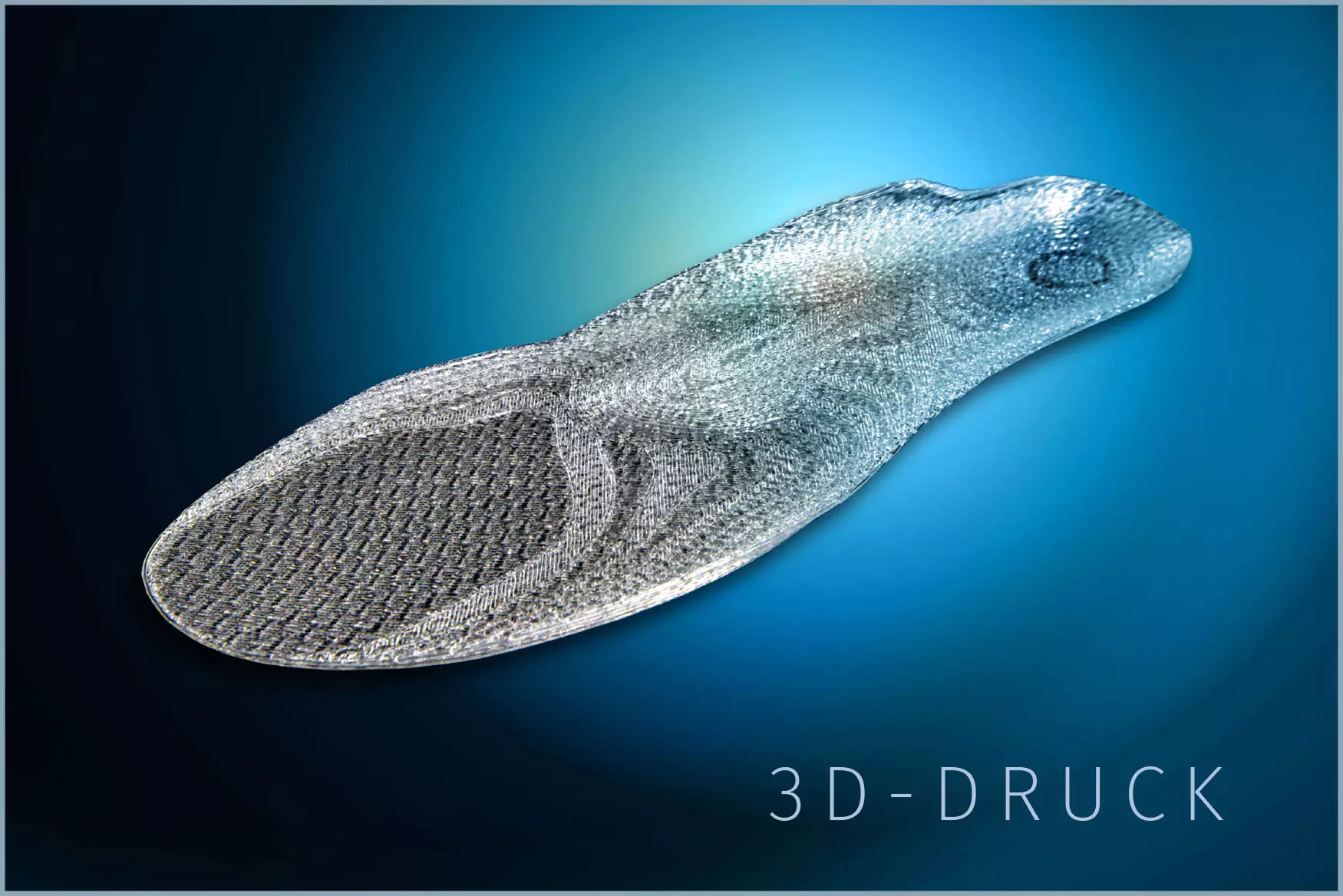 orthopädische, maßgefertigte Schuheinlage aus 3D-Druck
