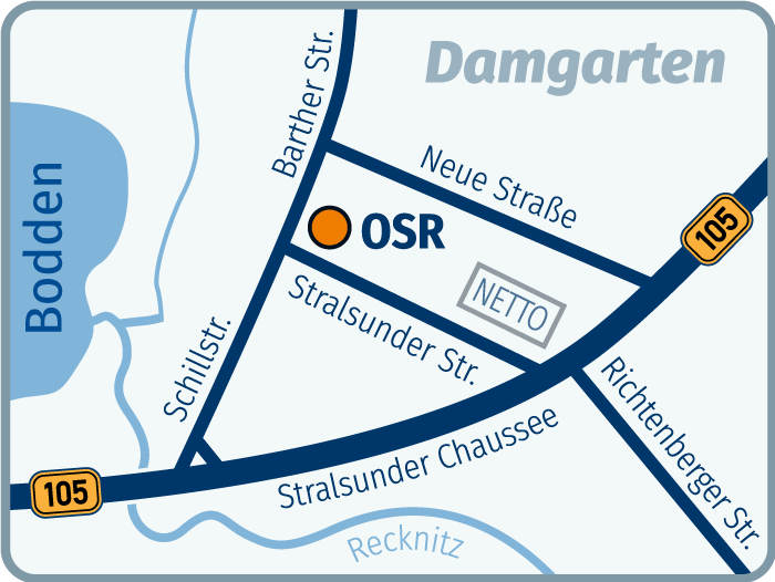 Lageplan OSR in Ribnitz-Damgarten